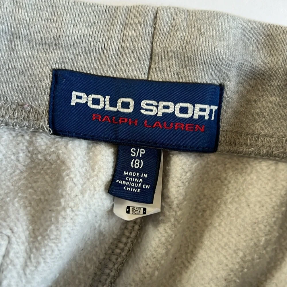 Polo by Ralph Lauren Gray Joggers w Logo Accents + Tshirt Bundle Boys Sz S (8)